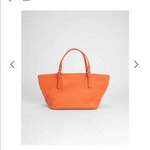 BY FAR LULU PAPAYA FLAT GRAIN LEATHER